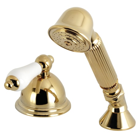 Kingston Brass KSK3352PLTR Transfer Valve Set For Roman Tub Filler, Polished Brass KSK3352PLTR